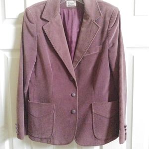 Plum Corduroy Women's Blazer.  Lined.  Size 10.